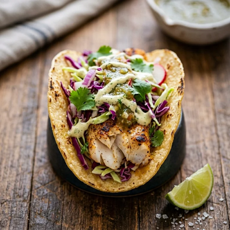 Fish Tacos with Cabbage Slaw