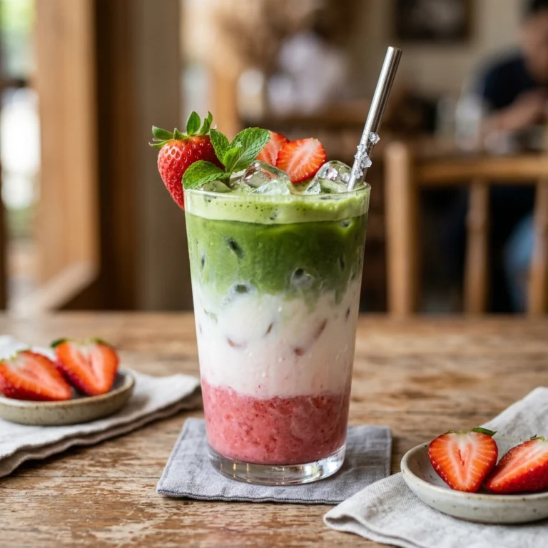 Iced Strawberry Matcha Latte