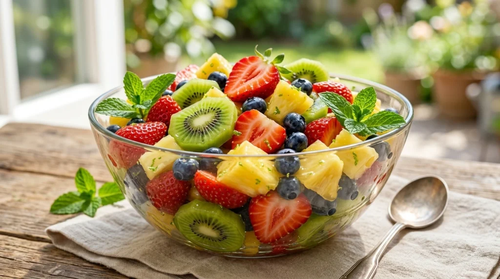 Fruit Salad with Honey Lime Dressing
